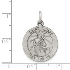 Sterling Silver Antiqued Saint Gerard Medal QC5730
