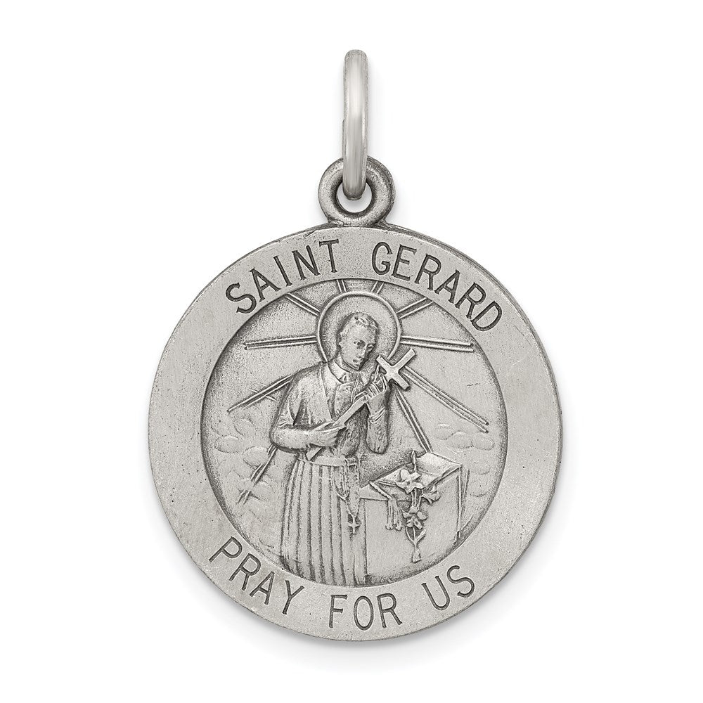 Sterling Silver Antiqued Saint Gerard Medal QC5730