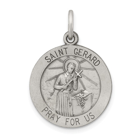 Sterling Silver Antiqued Saint Gerard Medal QC5730