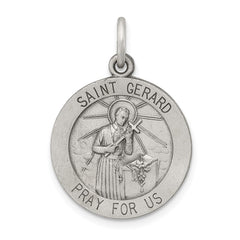 Sterling Silver Antiqued Saint Gerard Medal QC5730