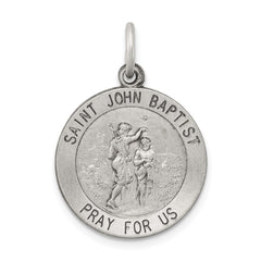 Sterling Silver Antiqued Saint John the Baptist Medal QC5733