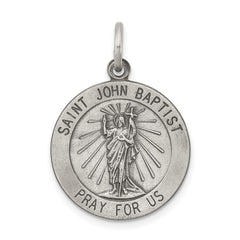 Sterling Silver Antiqued Saint John the Baptist Medal QC5734