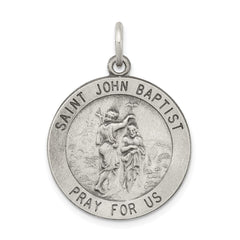 Sterling Silver Antiqued Saint John the Baptist Medal QC5735