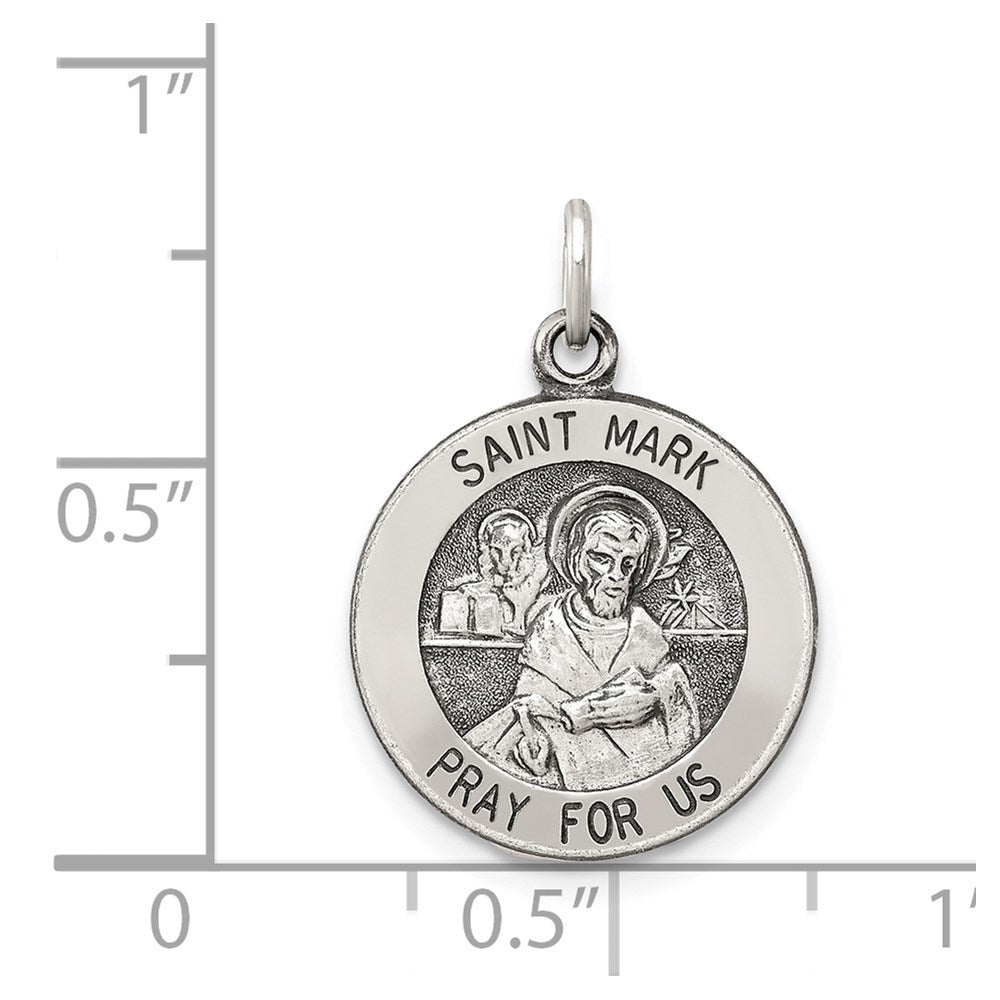 Sterling Silver Antiqued Saint Mark Medal QC5736