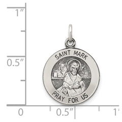 Sterling Silver Antiqued Saint Mark Medal QC5736