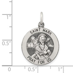 Sterling Silver Antiqued Saint Mark Medal QC5738