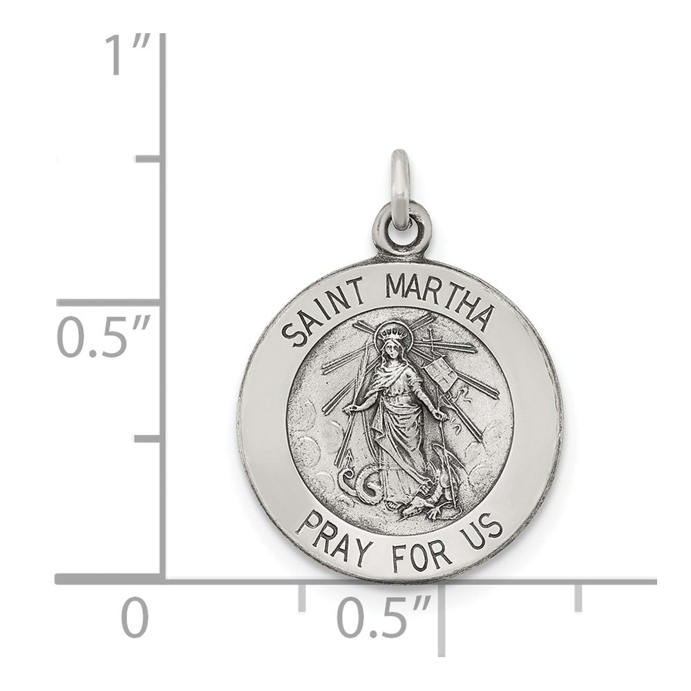 Sterling Silver Antiqued Saint Martha Medal QC5739
