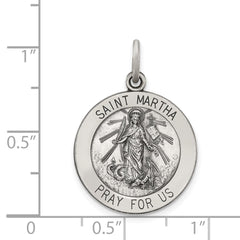 Sterling Silver Antiqued Saint Martha Medal QC5740