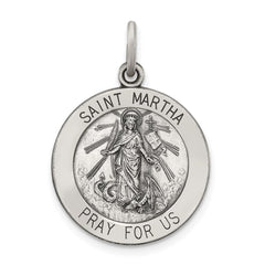 Sterling Silver Antiqued Saint Martha Medal QC5740