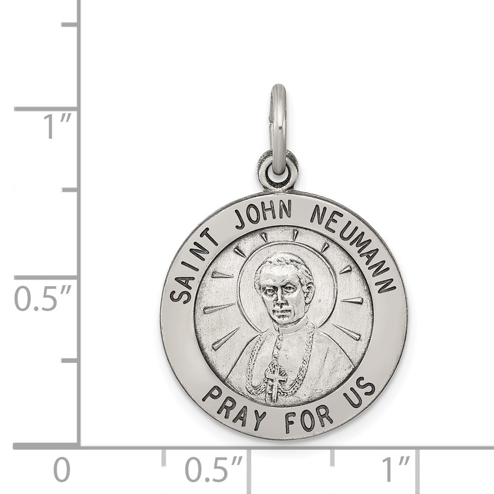 Sterling Silver Antiqued Saint John Neumann Medal QC5745