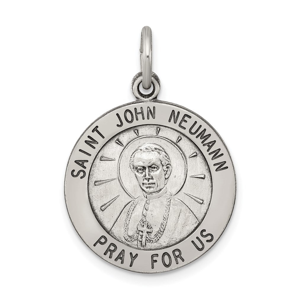 Sterling Silver Antiqued Saint John Neumann Medal QC5745