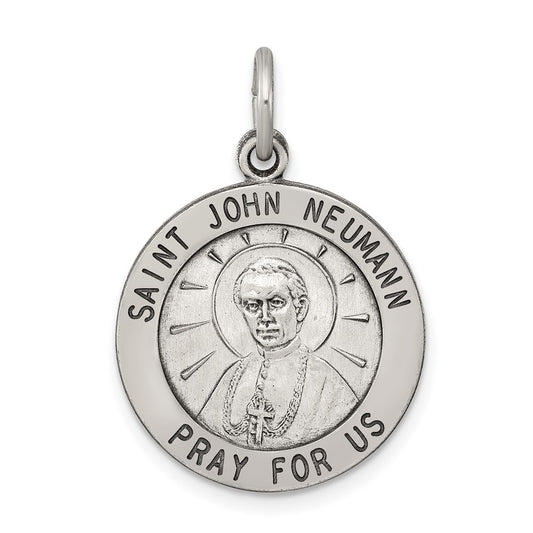 Sterling Silver Antiqued Saint John Neumann Medal QC5745