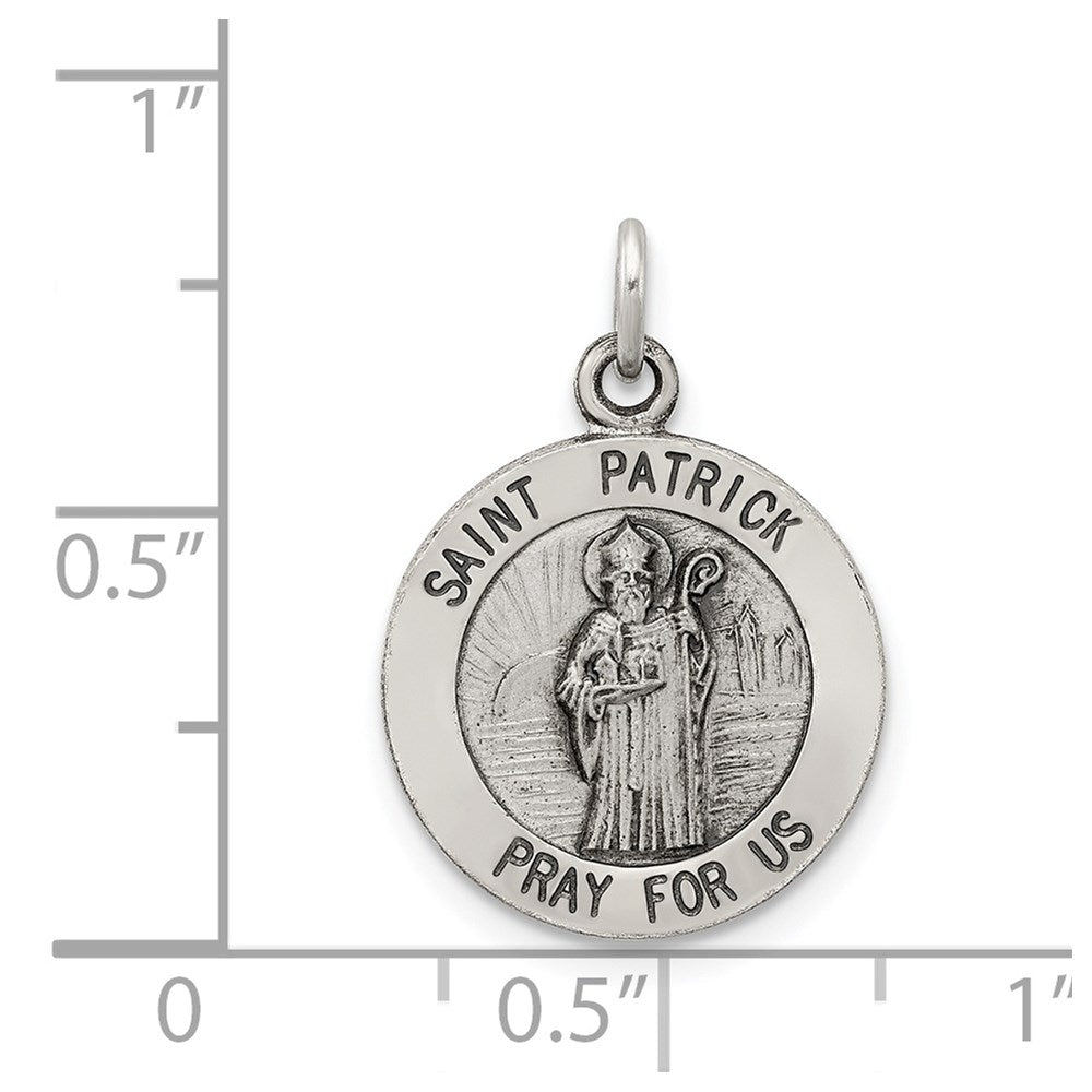 Sterling Silver Antiqued Saint Patrick Medal QC5746