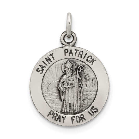 Sterling Silver Antiqued Saint Patrick Medal QC5746