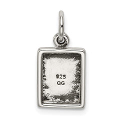 Sterling Silver Antiqued Holy Bible Charm QC5811