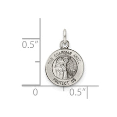Sterling Silver Antiqued Guardian Angel Medal QC5817