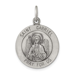 Sterling Silver Antiqued Saint Gabriel Medal QC5818
