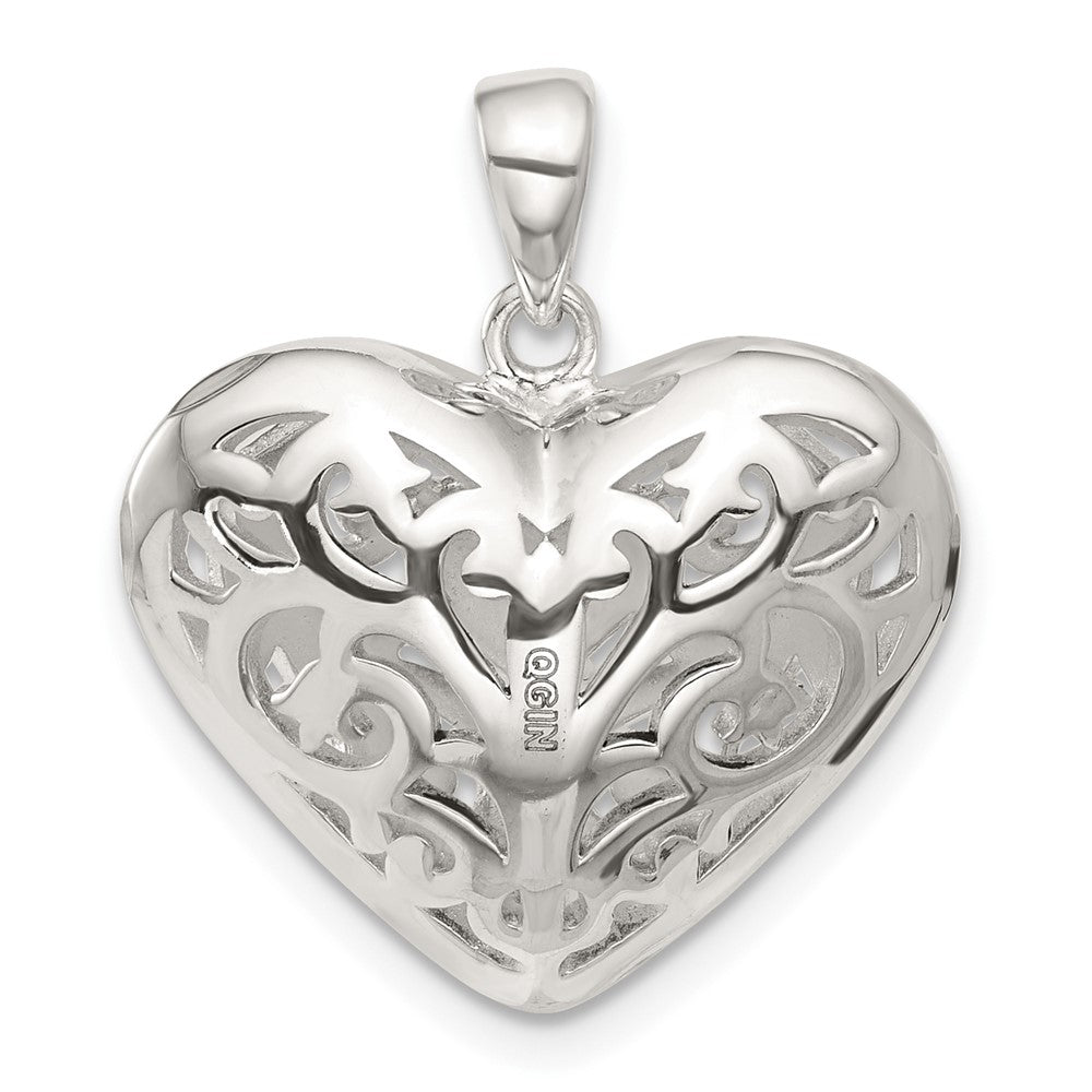 Sterling Silver Filigree Heart Pendant QC582