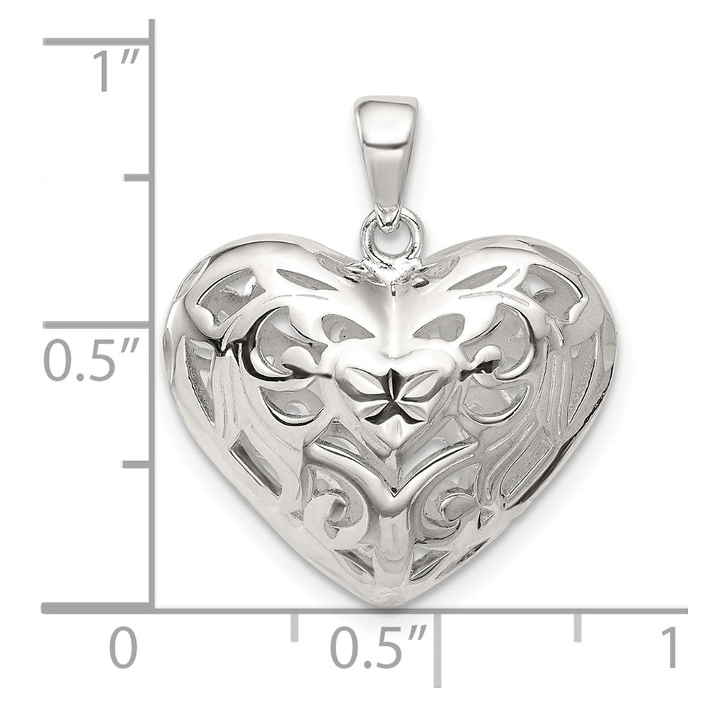 Sterling Silver Filigree Heart Pendant QC582