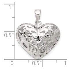 Sterling Silver Filigree Heart Pendant QC582