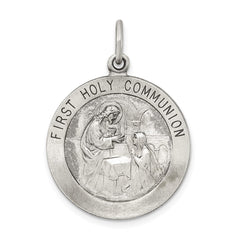 Sterling Silver Antiqued First Holy Communion Medal QC5825