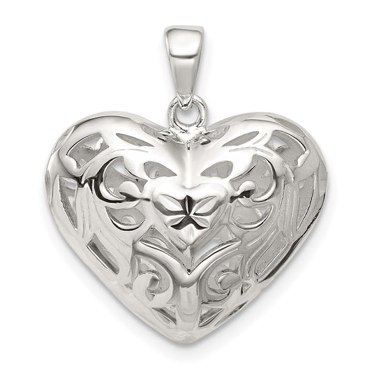 Sterling Silver Filigree Heart Pendant QC582