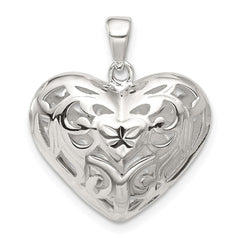 Sterling Silver Filigree Heart Pendant QC582
