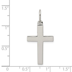 Sterling Silver Polished Cross Pendant QC5831