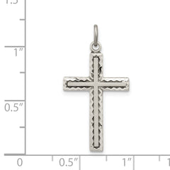 Sterling Silver Antiqued Cross Charm QC5832