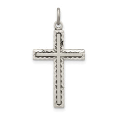 Sterling Silver Antiqued Cross Charm QC5832
