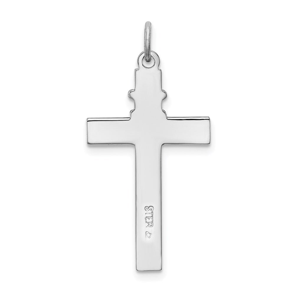 Sterling Silver Rhodium-plated & Vermeil Rosary Cross Pendant QC5833