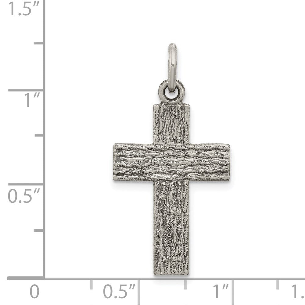 Sterling Silver Antiqued Cross Charm QC5836