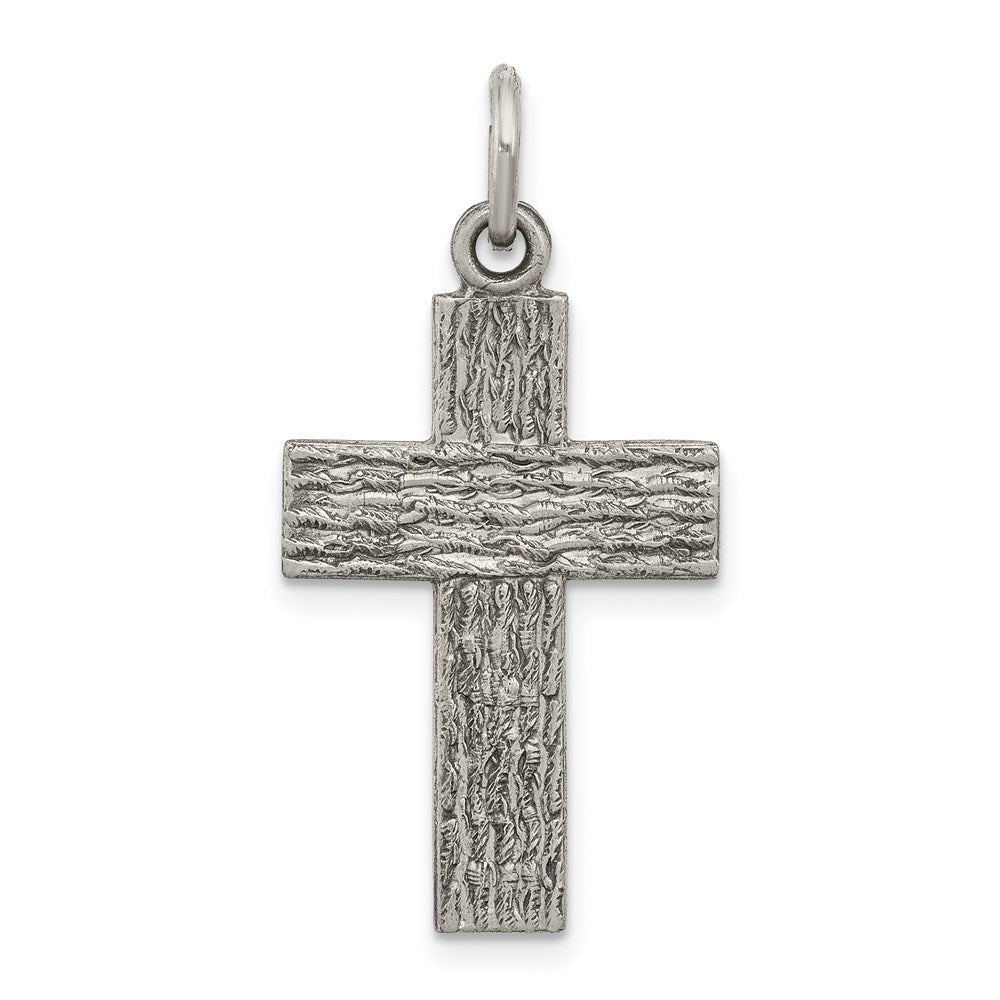 Sterling Silver Antiqued Cross Charm QC5836