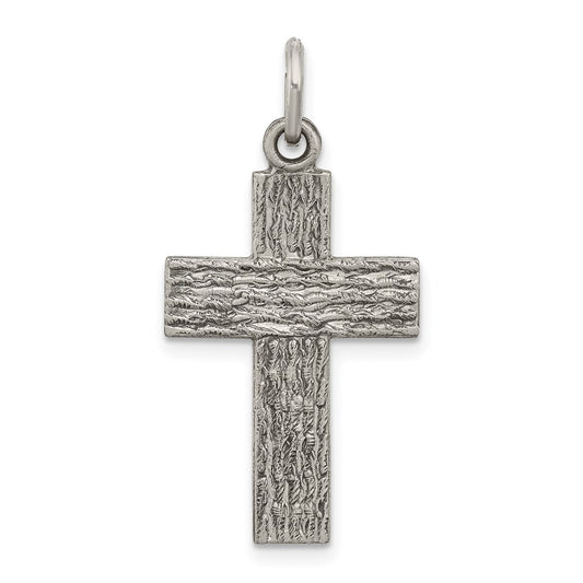 Sterling Silver Antiqued Cross Charm QC5836