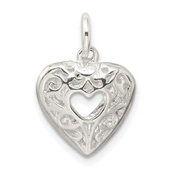 Sterling Silver Filigree Heart Charm QC587