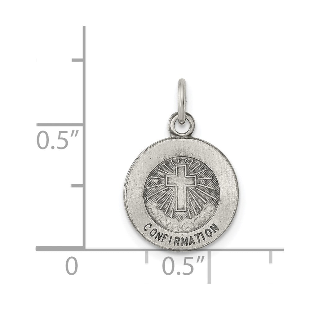 Sterling Silver Antiqued Confirmation Medal QC5902