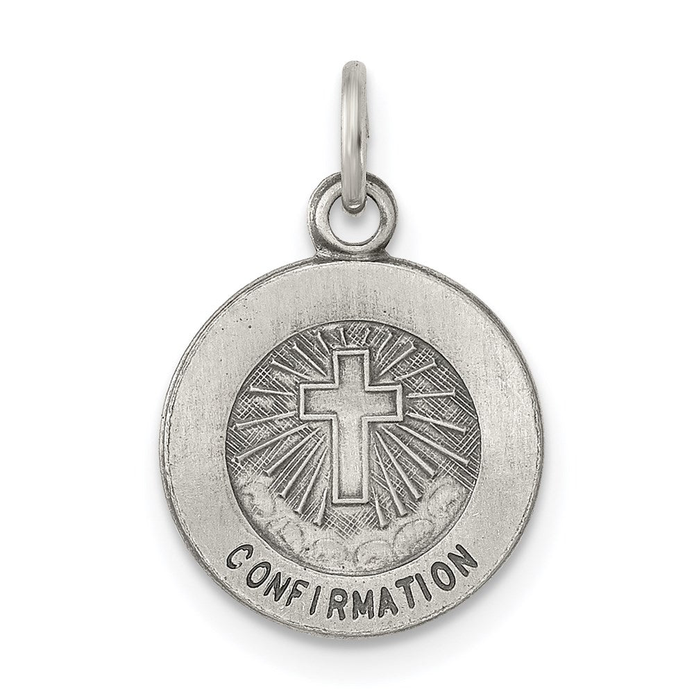 Sterling Silver Antiqued Confirmation Medal QC5902