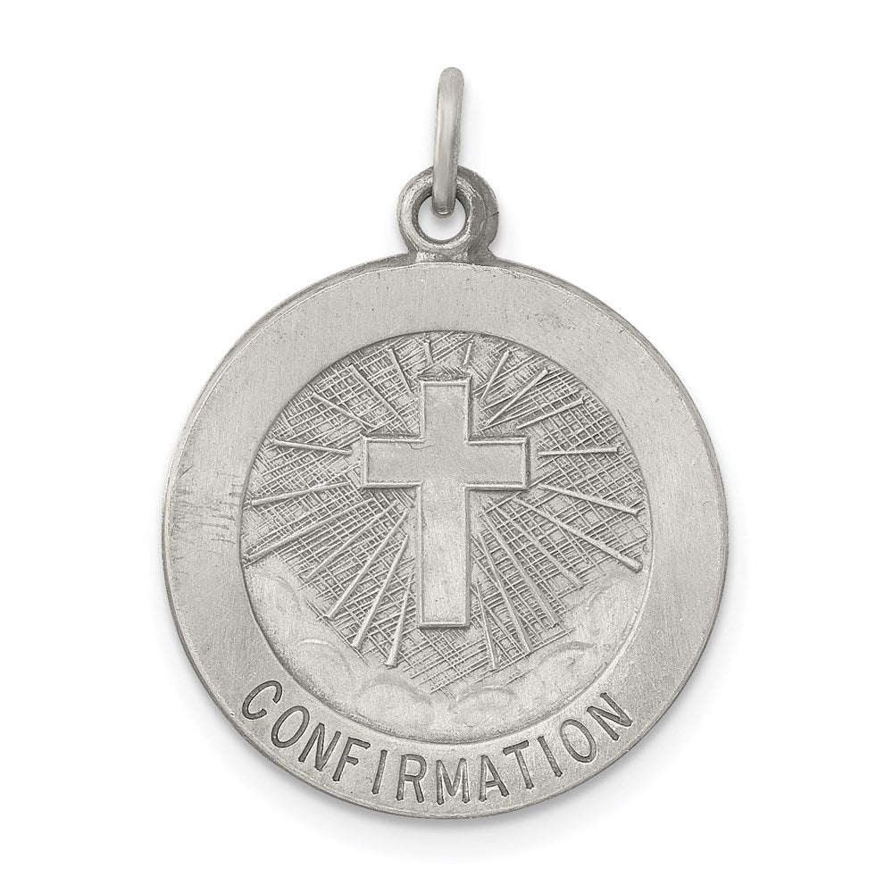 Sterling Silver Antiqued Confirmation Medal QC5904