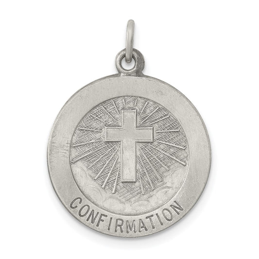 Sterling Silver Antiqued Confirmation Medal QC5904