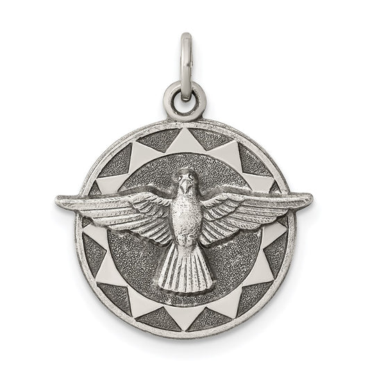 Sterling Silver Antiqued Holy Spirit Medal QC5906