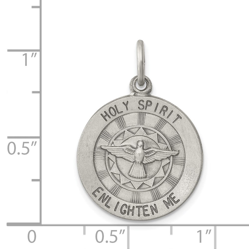Sterling Silver Antiqued Holy Spirit Medal QC5907