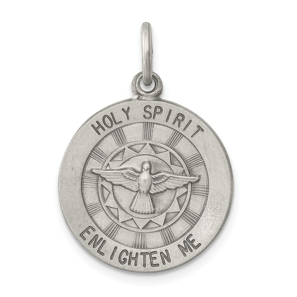 Sterling Silver Antiqued Holy Spirit Medal QC5907
