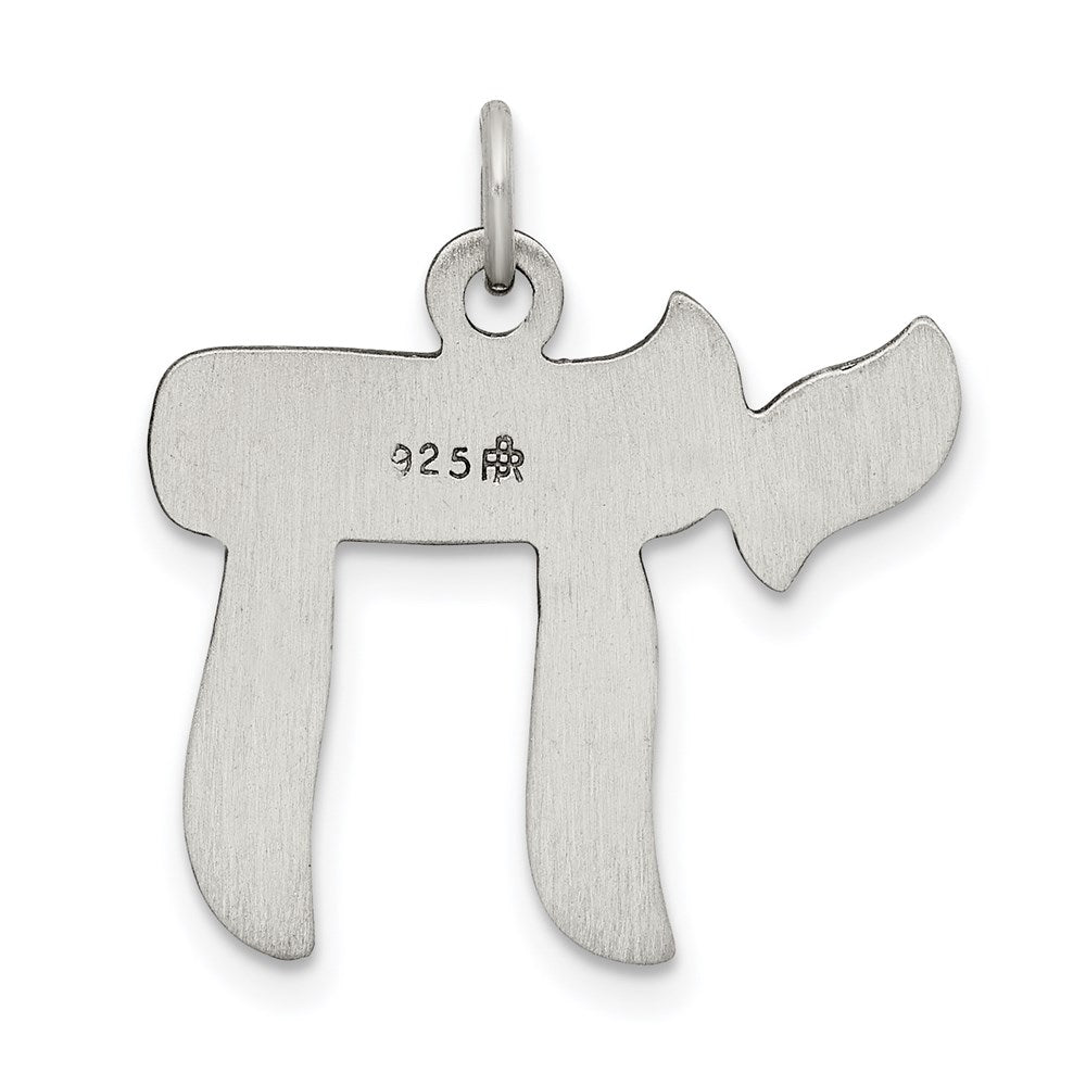 Sterling Silver Antiqued Chai Pendant QC5916