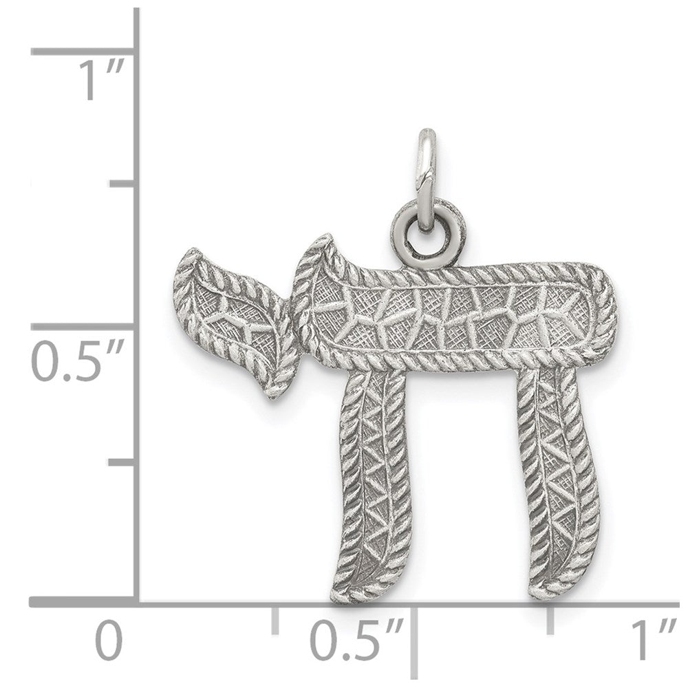 Sterling Silver Antiqued Chai Pendant QC5916