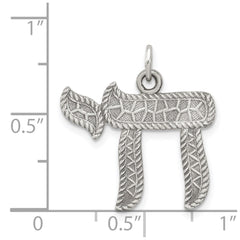 Sterling Silver Antiqued Chai Pendant QC5916