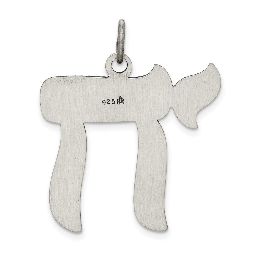 Sterling Silver Antiqued Chai Pendant QC5921