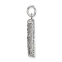 Sterling Silver Antiqued Mezuzah Pendant QC5922