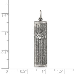 Sterling Silver Antiqued Mezuzah Pendant QC5923