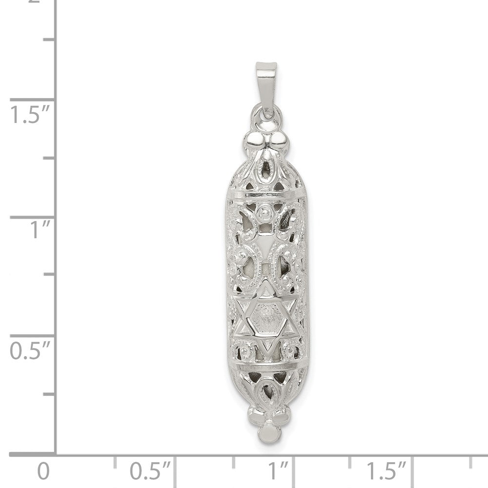 Sterling Silver Fancy Mezuzah Pendant QC5931