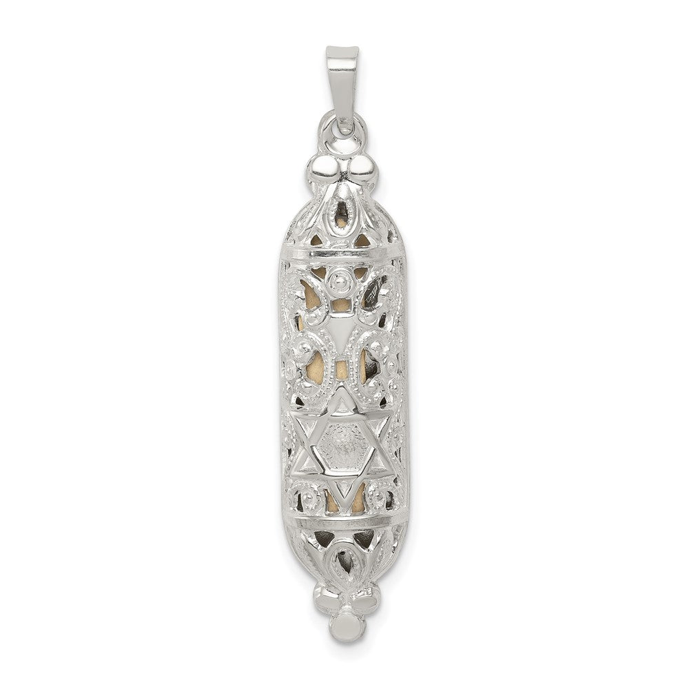 Sterling Silver Fancy Mezuzah Pendant QC5931